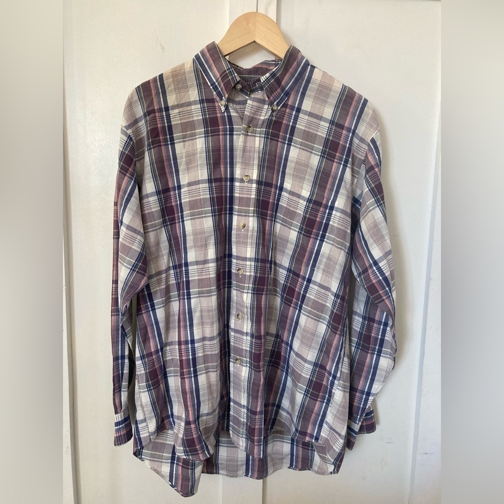 ORVIS Large button down shirt long sleeve plaid